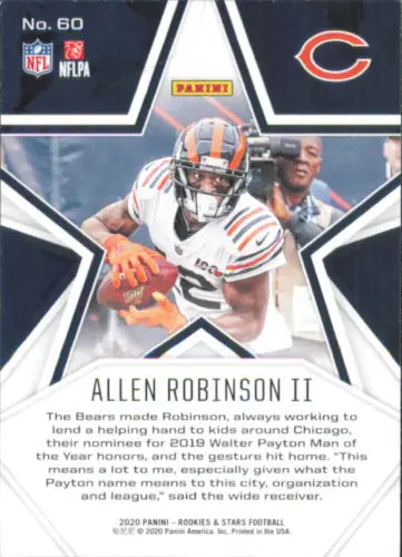 Allen Robinson II Chicago Bears NFL Football Card 2020 Rookies and Stars #60 NM-MT