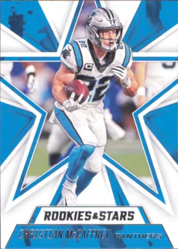 Christian McCaffrey football card from 2020 Rookies and Stars Carolina Panthers NFL