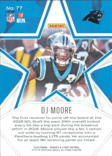 DJ Moore Carolina Panthers football card 2020 Rookies and Stars NM-MT quality collectible