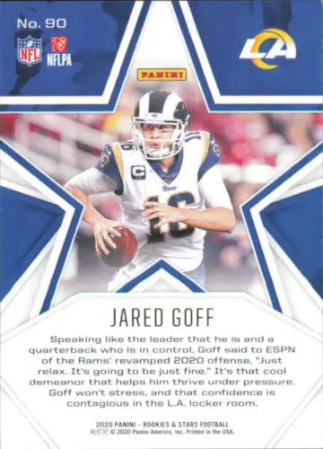 Jared Goff 2020 Rookies and Stars NFL Football Card Los Angeles Rams NM-MT