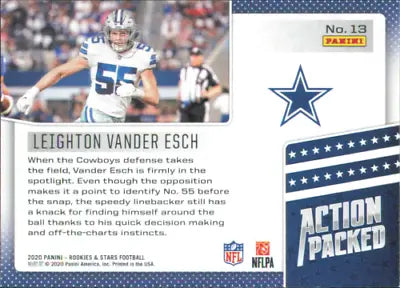 Leighton Vander Esch 2020 Rookies and Stars Action Packed football card NM-MT