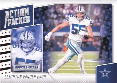 Leighton Vander Esch Action Packed football card from 2020 Rookies and Stars set