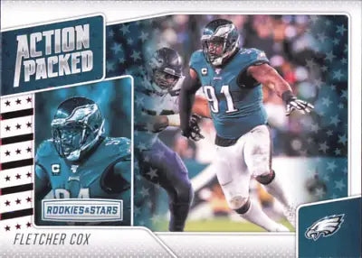 Fletcher Cox football card from 2020 Rookies and Stars Action Packed collection