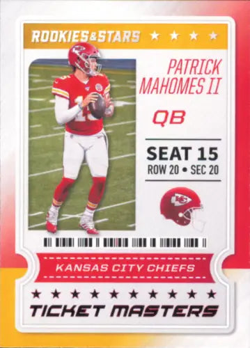 Patrick Mahomes II football ticket from 2020 Stars Ticket Masters KC Chiefs NFL series