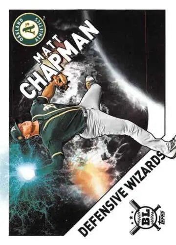 Matt Chapman baseball card from 2020 Topps Big League Defensive Wizards NM-MT Athletics