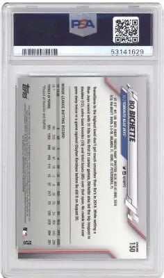 Graded 2020 Topps Chrome Bo Bichette #150 Baseball PSA 10 card for collectors