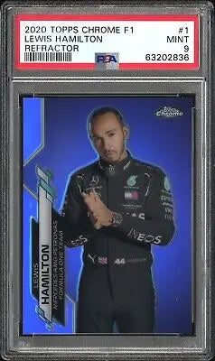 Graded Topps Chrome Formula 1 Lewis Hamilton trading card PSA 9 Refractor