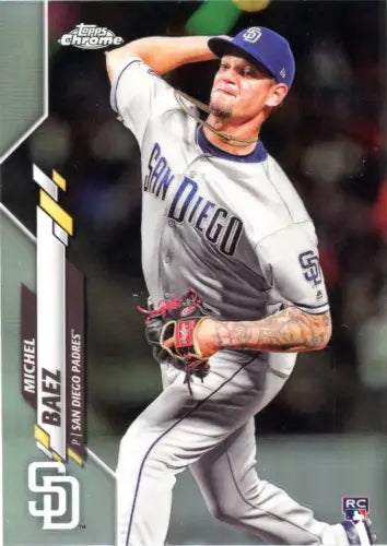 Michel Baez 2020 Topps Chrome Refractors Rookie San Diego Padres Baseball Card