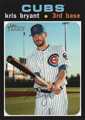 2020 Topps Heritage #291 Kris Bryant Chicago Cubs Baseball Card in NM-MT condition