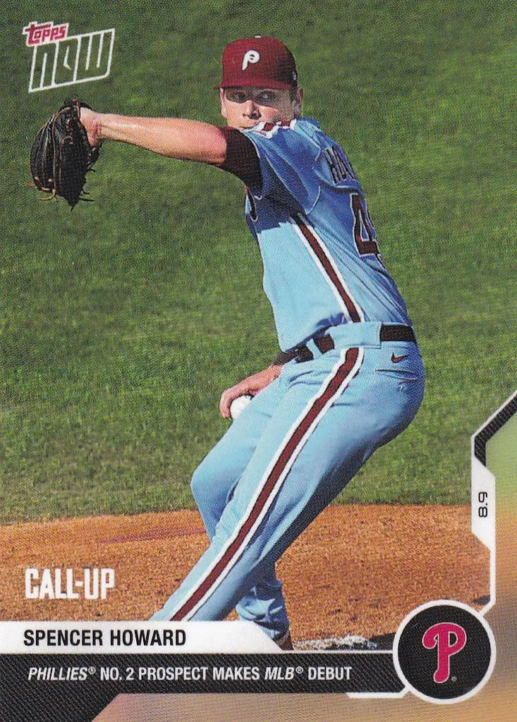 Spencer Howard Philadelphia Phillies pitcher in light blue uniform on the mound