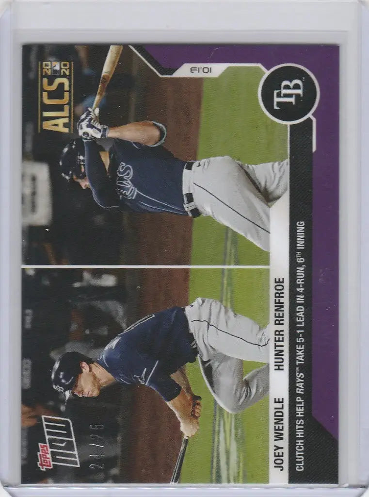 2020 Topps Now Parallel #411 featuring Hunter Renfroe clutch hits with Tampa Bay Rays