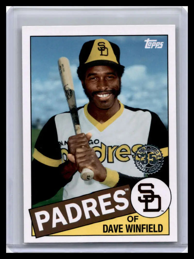 Vintage Topps baseball card of Dave Winfield in San Diego Padres uniform holding bat