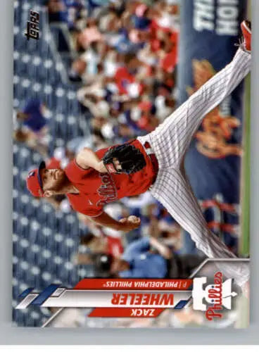 Baseball card showcasing Zack Wheeler from the 2020 Topps Update series with original gloss