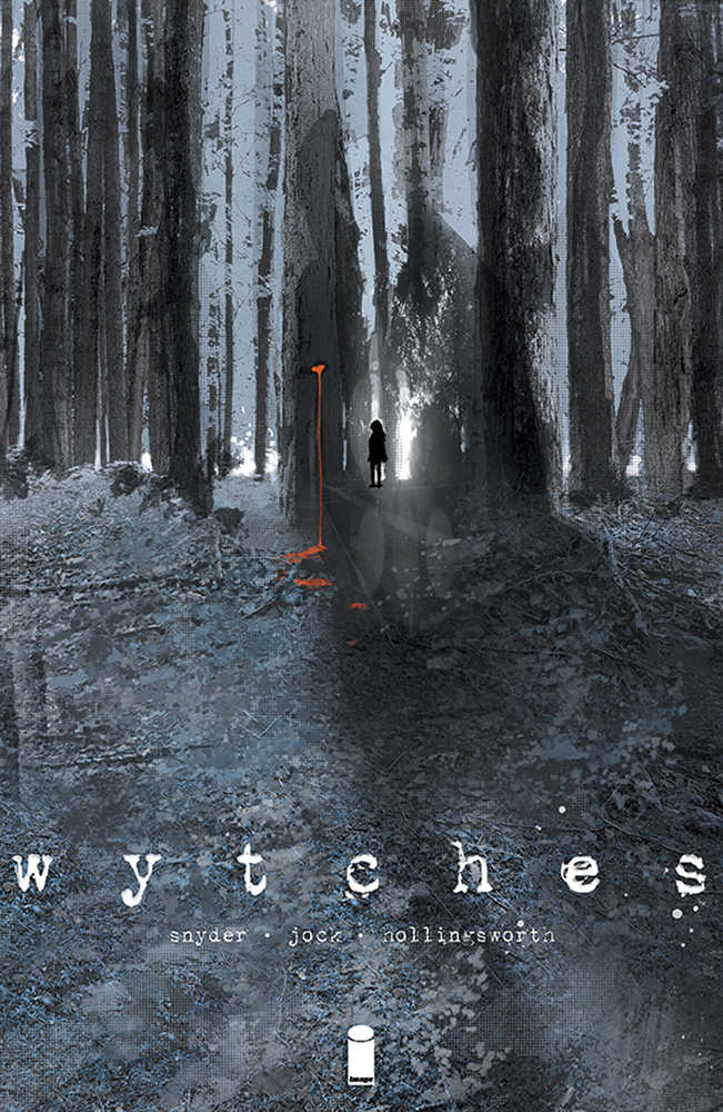 Dark book cover of Wytches with a silhouetted figure in a misty forest scene