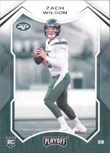 Zach Wilson Rookie New York Jets Football Card from 2021 Playoff NFL Collection