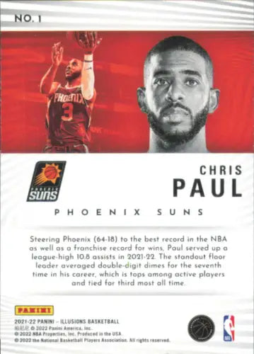 Chris Paul basketball card from 2021-22 Panini Illusions Intriguing Players Emerald series