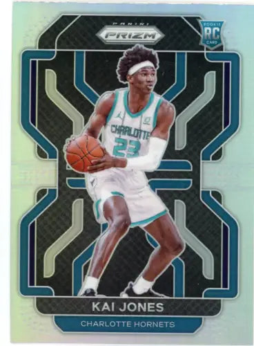 Kai Jones 2021-22 Panini Prizm Silver Rookie Card for Charlotte Hornets NM-MT