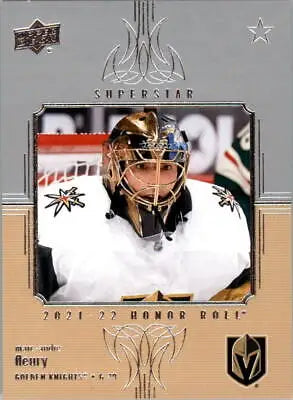 Hockey trading card of 2021-22 Upper Deck Honor Roll MarcAndre Fleury Vegas Golden Knights