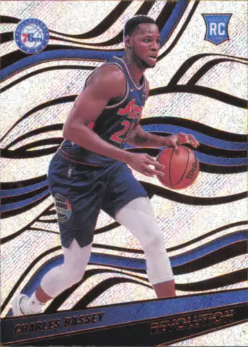 Charles Bassey basketball card from 2021-22 Panini Revolution #148, Philadelphia 76ers