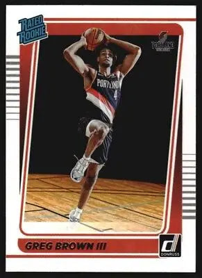 Greg Brown III Rookie Card from 2021-22 Donruss for Portland Trail Blazers NBA fans