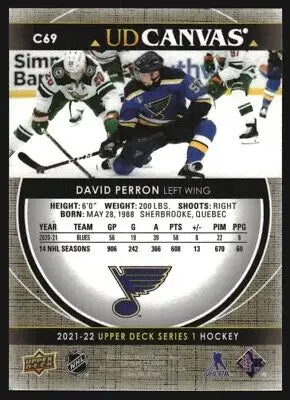 David Perron 2021-22 Upper Deck Canvas St Louis Blues Hockey Card NM-MT