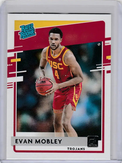 Basketball trading card of Evan Mobley USC from Chronicles Draft Picks Donruss