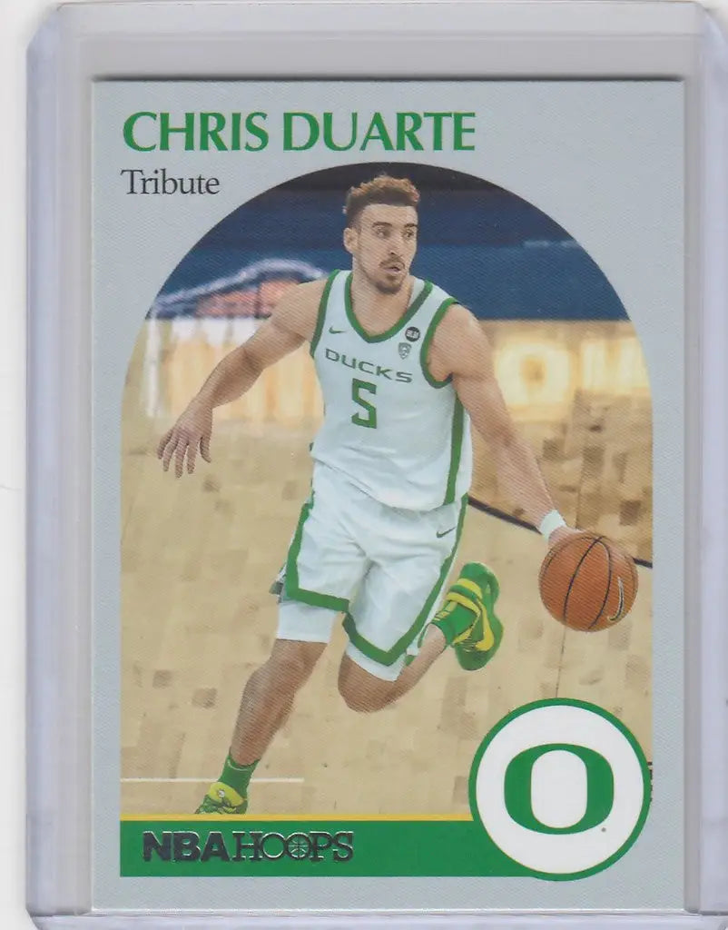 Basketball trading card of Chris Duarte Oregon, 2021-22 Chronicles Draft Picks Hoops #68