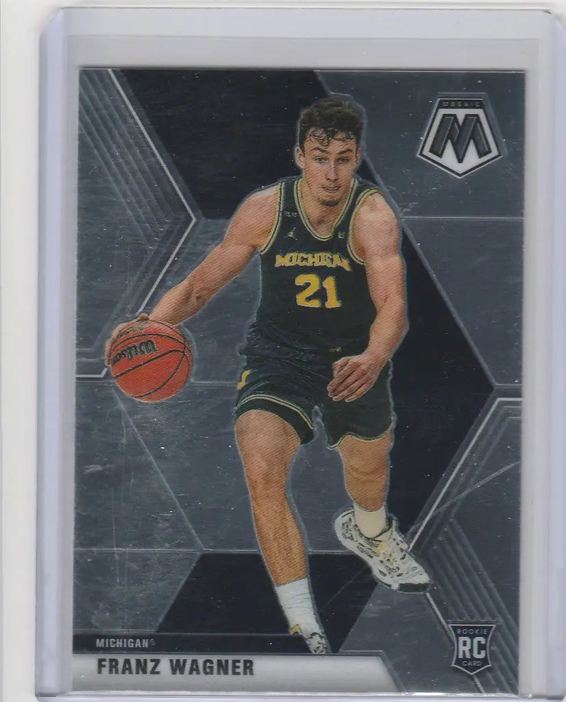 Basketball trading card of Franz Wagner dribbling in 2021-22 Chronicles Draft Picks Mosaic