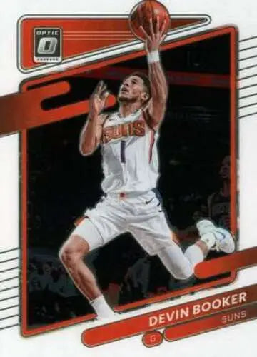 Devin Booker basketball card from 2021-22 Donruss Optic with original gloss finish