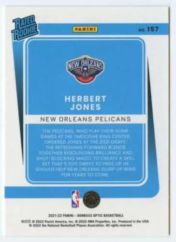 Herbert Jones basketball card from 2021-22 Donruss Optic with original gloss finish