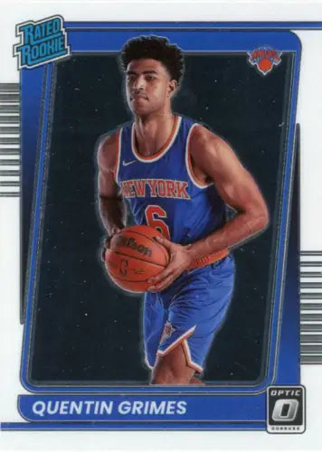 Quentin Grimes 2021-22 Donruss Optic Rookie Card New York Knicks NBA NM-MT