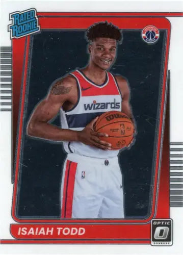 Isaiah Todd 2021-22 Donruss Optic Rookie card featuring Washington Wizards design