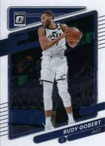 Rudy Gobert basketball card featuring original gloss from 2021-22 Donruss Optic