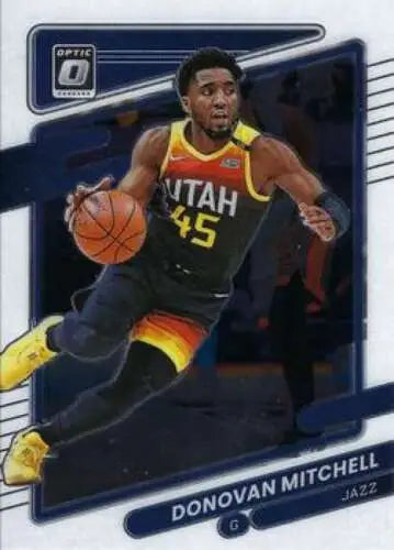 Donovan Mitchell basketball card from 2021-22 Donruss Optic with original gloss