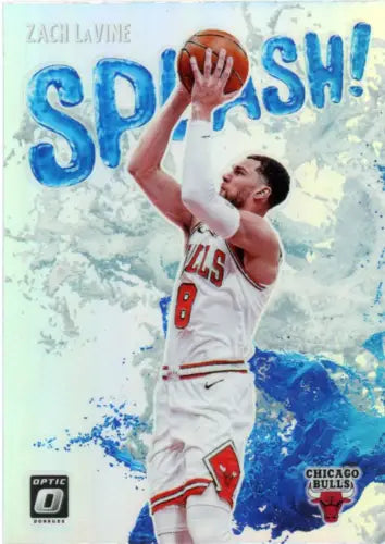 Zach LaVine 2021-22 Donruss Optic Splash Holo basketball card for Chicago Bulls