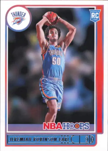 Jeremiah Robinson Earl rookie card from 2021-22 Hoops, Oklahoma City Thunder edition