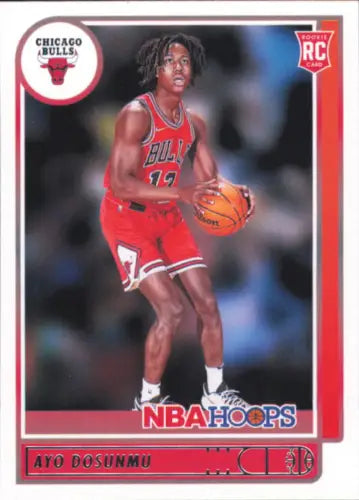 Ayo Dosunmu rookie card from 2021-22 Hoops, Chicago Bulls NBA collectible