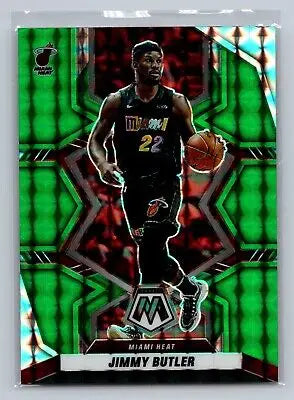 Jimmy Butler basketball card 2021-22 Mosaic #58 Green Prizm collectible item