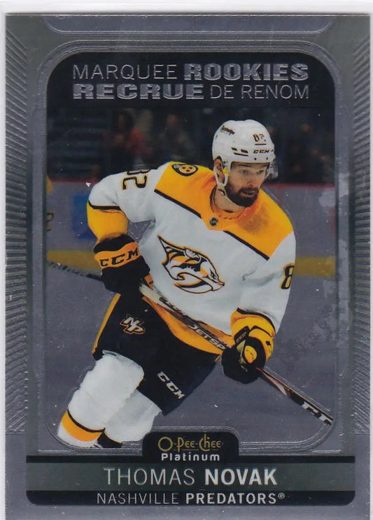 Hockey trading card of Thomas Novak Marquee Rookies Nashville Predators player