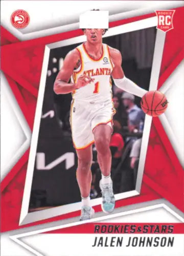 Jalen Johnson basketball card from 2021-22 Panini Chronicles Rookies and Stars Hawk