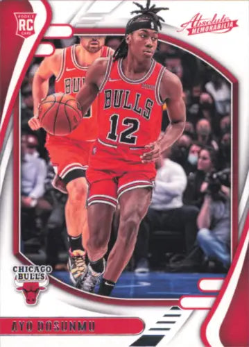 Ayo Dosunmu basketball card from 2021-22 Panini Chronicles series showcasing Chicago Bulls