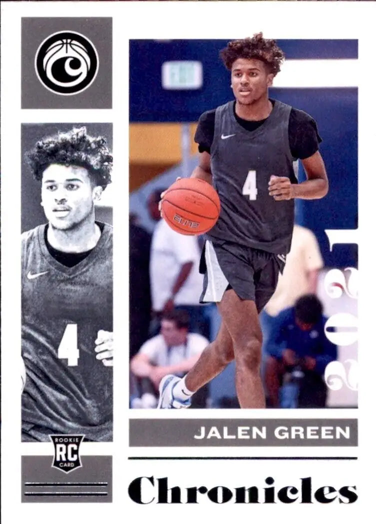 Jalen Green rookie card from 2021-22 Panini Chronicles Draft Picks Houston Rockets NBA