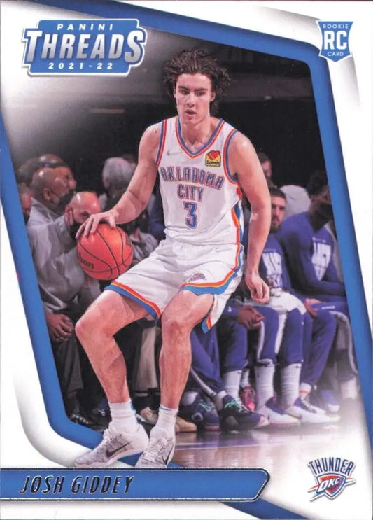 Josh Giddey Rookie basketball card from Panini Chronicles Threads, Oklahoma City Thunder