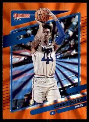 Danny Green basketball card from 2021-22 Panini Donruss Orange Laser Parallel