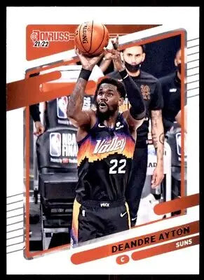 Basketball card of Deandre Ayton from 2021-22 Panini Donruss text-align center Phoenix Suns