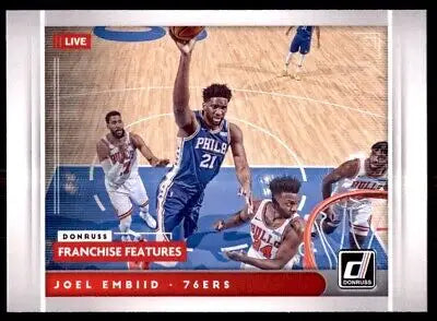 Basketball trading card of Joel Embiid from Panini Donruss Franchise features set