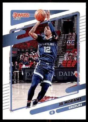 Basketball trading card featuring Ja Morant from 2021-22 Panini Donruss Memphis Grizzlies