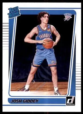 Josh Giddey basketball card from 2021-22 Panini Donruss Oklahoma City Thunder #202