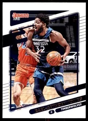 Basketball trading card of Karl-Anthony Towns from Panini Donruss 2021-22 collection