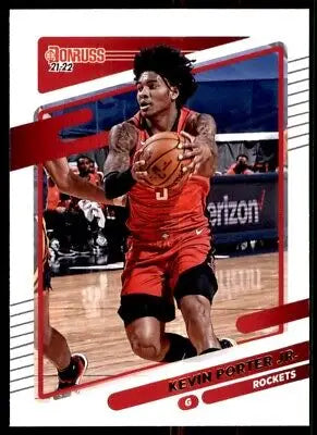 Basketball card of Kevin Porter Jr. from 2021-22 Panini Donruss Houston Rockets